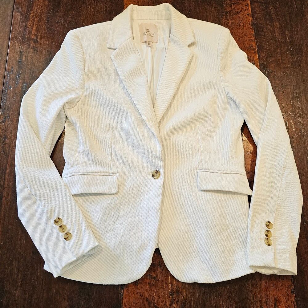 Lila Rose White Women's Single-Button Blazer